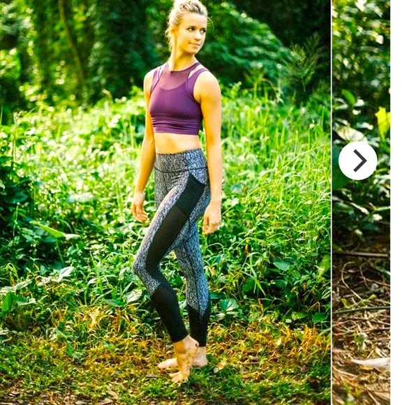 lululemon athletica Pants Jumpsuits Lululemon Fit Physique Tight Luon Suited Jacquard Black White Pants Mesh Legging Poshmark